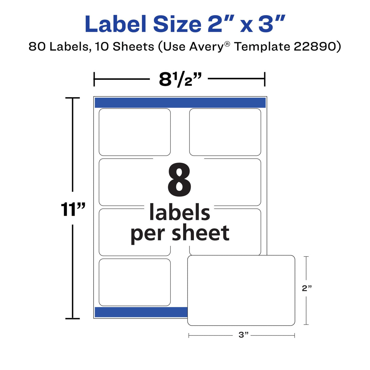 Avery Label 22890, 2" x 3", 80 Count – view 7