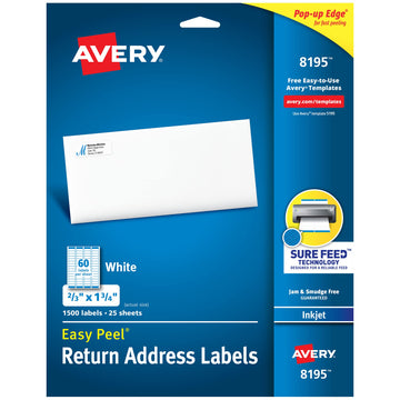 Avery Label 8195, 2/3" x 1-3/4"
