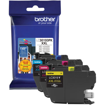Brother Inkjet Printer Ink LC30193PK, Super High Yield, 3 Count