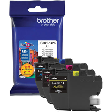 Brother Inkjet Printer Ink LC30173PK, High Yield, 3 Count