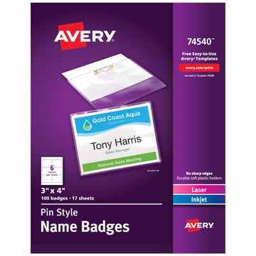 Avery Badge Holder 74540, 3" x 4"