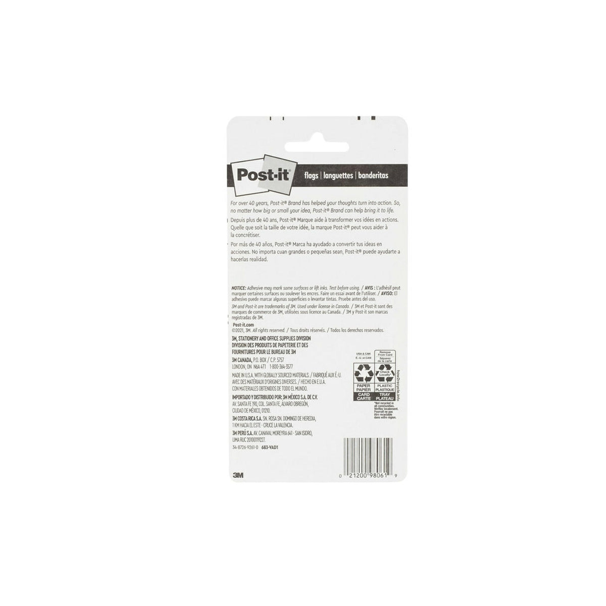 Post-it Self Stick Note 683-VAD1-1, 3.9" x 0.6" – view 12