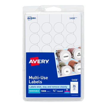 Avery Label 5408, 3/4" diameter, 1008 Count