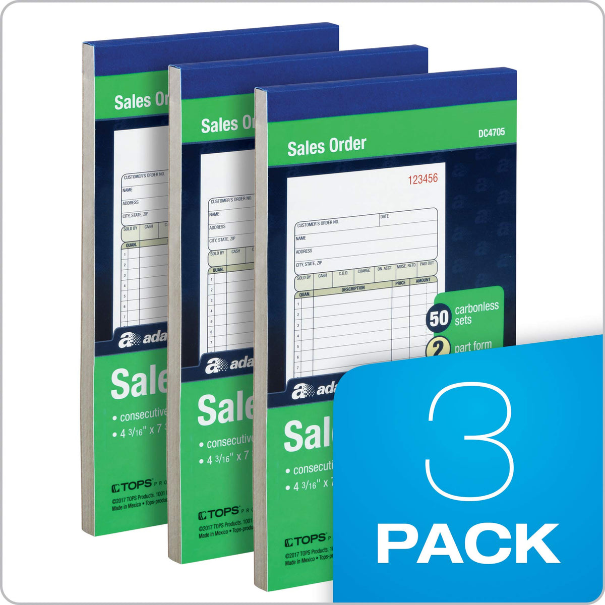 Adams Office Products DC4705-3, 3 Books, 150 Count – view 7
