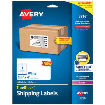 Avery Label 5816, One Size, 200 Count
