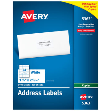 Avery Label 5363, 1-3/8" x 2-13/16"