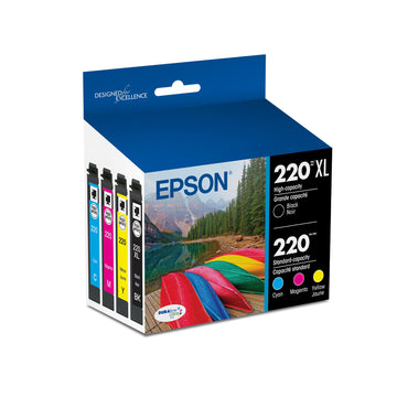 Epson Inkjet Printer Ink T220XL-BCS, 4 Count