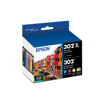 Epson Inkjet Printer Ink T302XL-BCS, High Yield / Standard Yield - 5 Pack