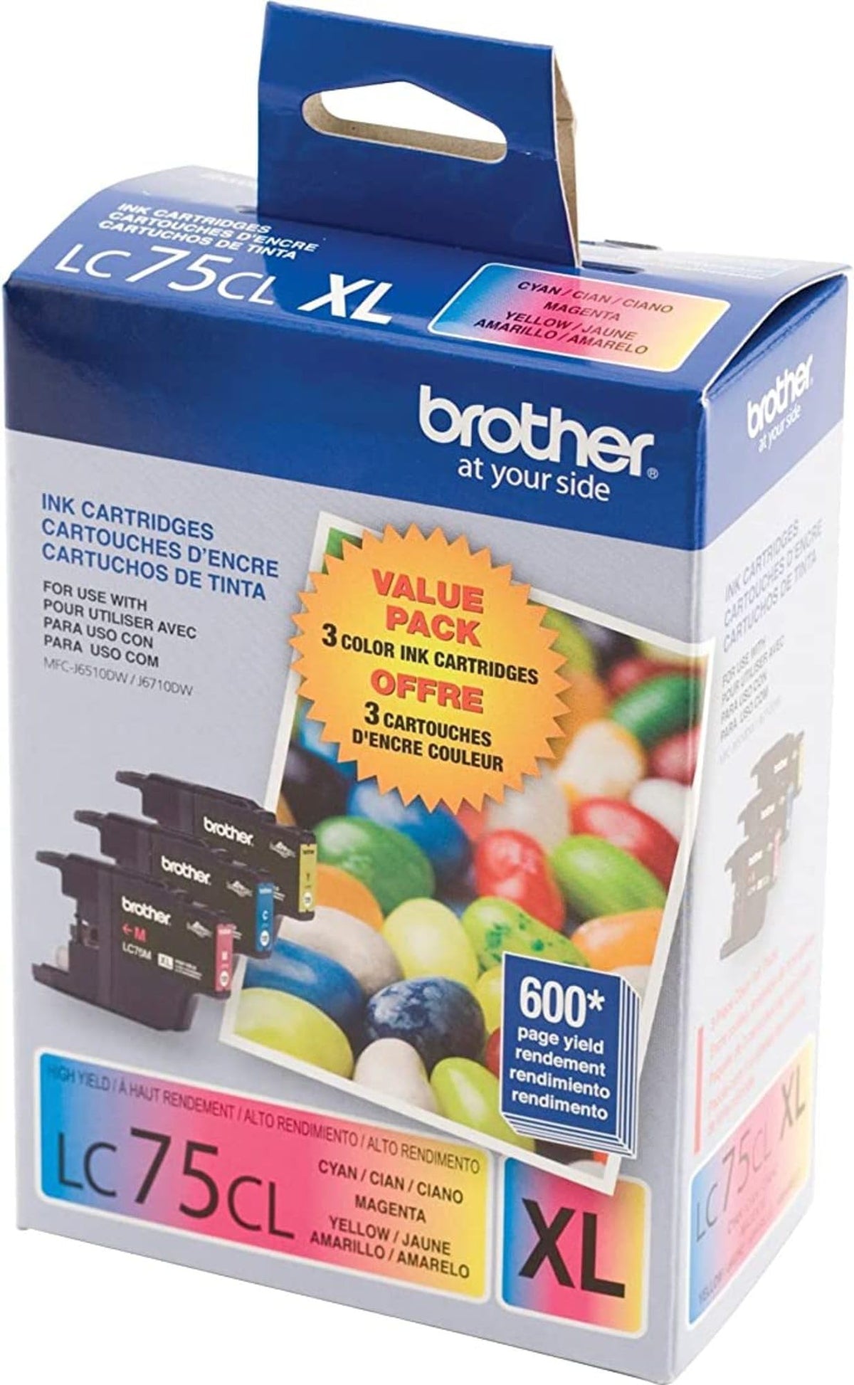 Brother Inkjet Printer Ink LC753PKS, XL, 3 Count – view 2