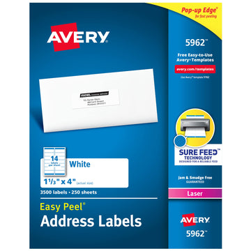 Avery Label 5962, 1" x 4"
