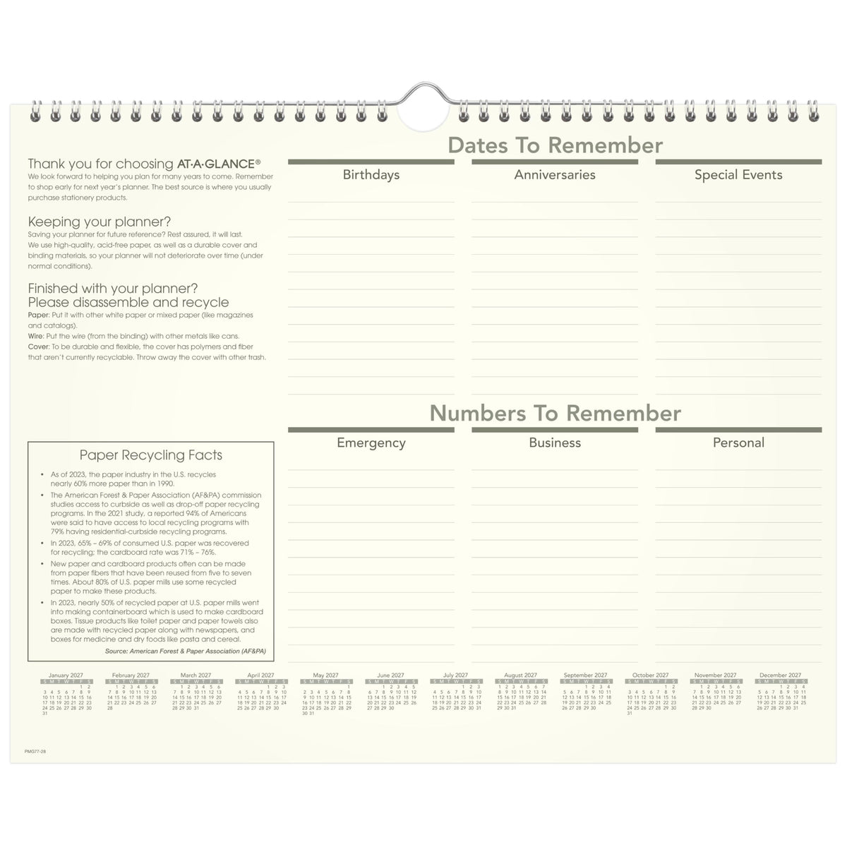 AT-A-GLANCE Calendar PMG7728, 15"W x 12"H – view 5