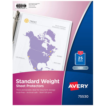 Avery Card Document Sleeve 75530, One Size, 25 Count