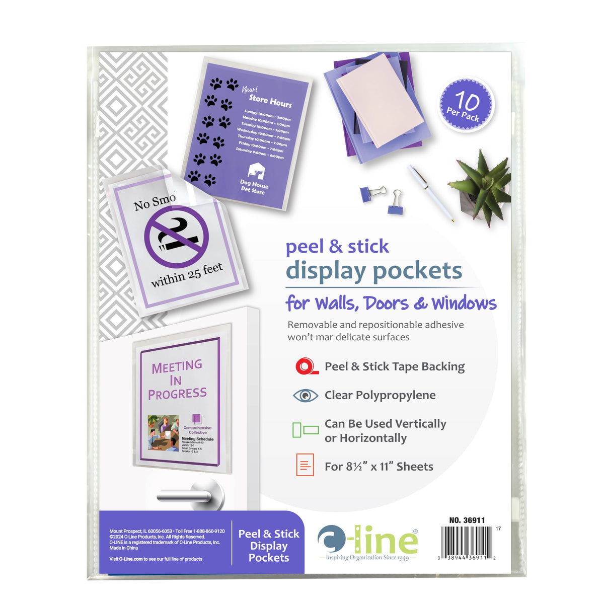 C-Line Card Document Sleeve 36911, 8.5 x 11 in (10 Count) – view 6