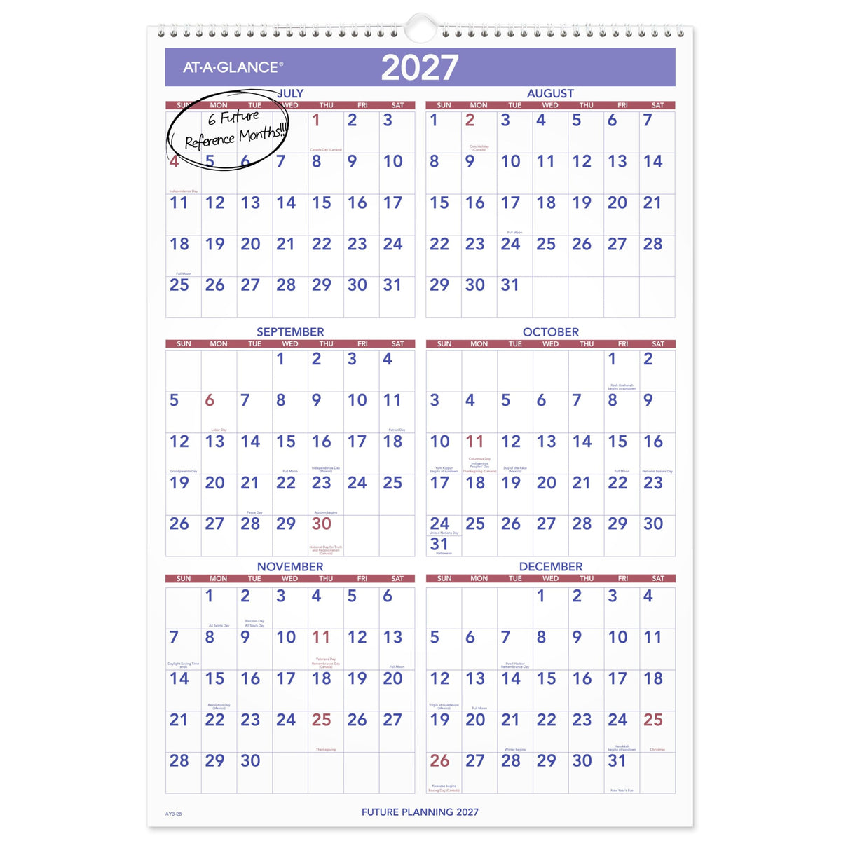 AT-A-GLANCE Calendar AY328, 15.5"W x 22-3/4"H – view 6