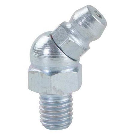 Westward 52NZ62 Grease Fitting, 45 Deg., Stl, Pack of 10