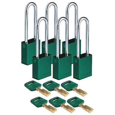Brady Safety Equipment ALU-GRN-76ST-KA6PK - product photo 1