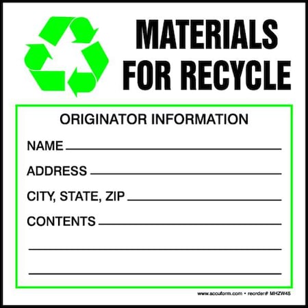 Accuform Safety Sign MHZW45EVC - product photo 1