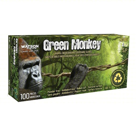 Watson Gloves 5559PF-L Green Monkey, Disposable Gloves, 4 mil Palm