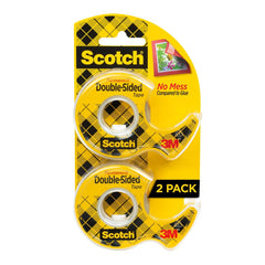 Scotch 137DM-2 Clear Tape Dispenser, 0.5 in x 400 in (2 Rolls), Pack of 2