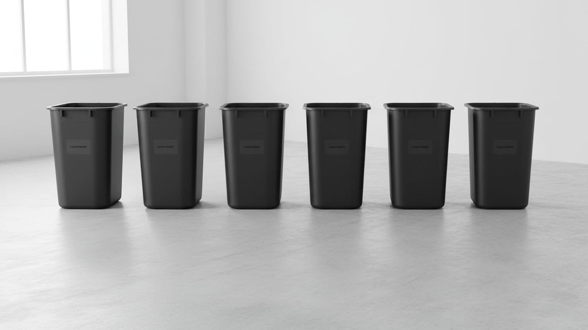 COASTWIDE Trash Can CW56428-6PK-VB, 3.5 Gal., 6 Count