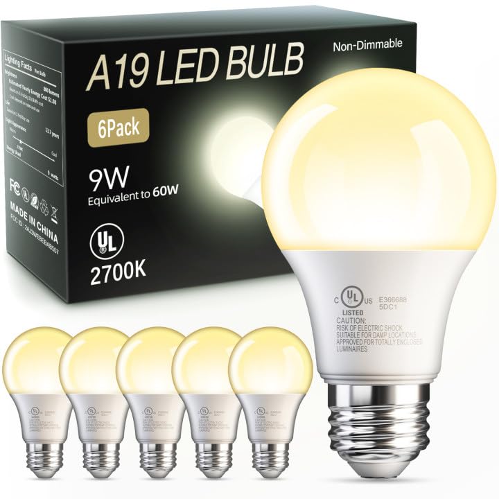 TJOY Light Bulb A19-9-27, 6 Pack