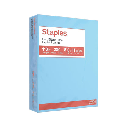Staples Card Stock 49702, 8.5x11 in, 250 Count