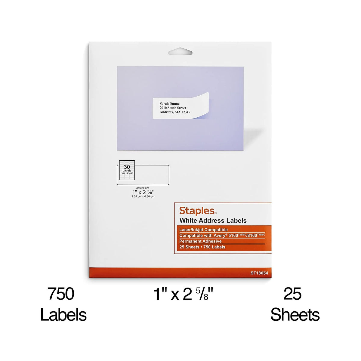 Staples Label ST18054-CCVS, 1*2.375 in, 2250 Count – view 3