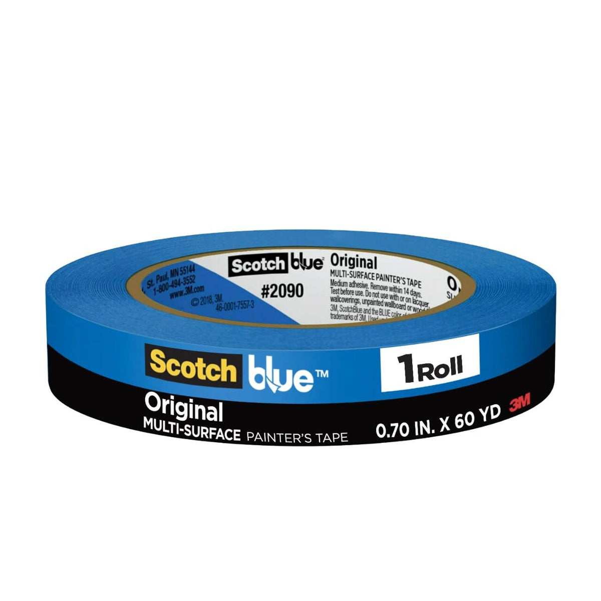 ScotchBlue Adhesive Tapes 2090-18E, 0.70" Width