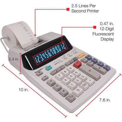 Sharp Calculator EL-1801V, 7.6 x 10.1 x 2.5 in – view 6