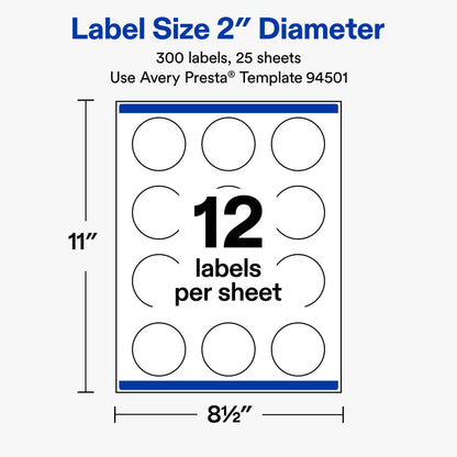 Avery Label 94501-WMP25, 2 Inch Diameter (300 Labels) – view 4