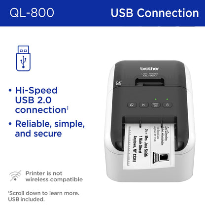 Brother Printer QL800, 5.6" x 4.9" x 8.4" – view 2