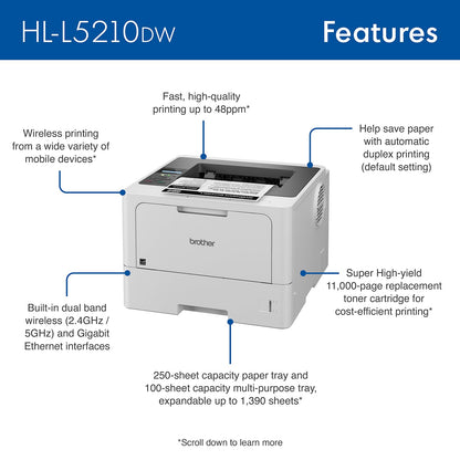 Brother Printer HLL5210DW, One Size – view 3