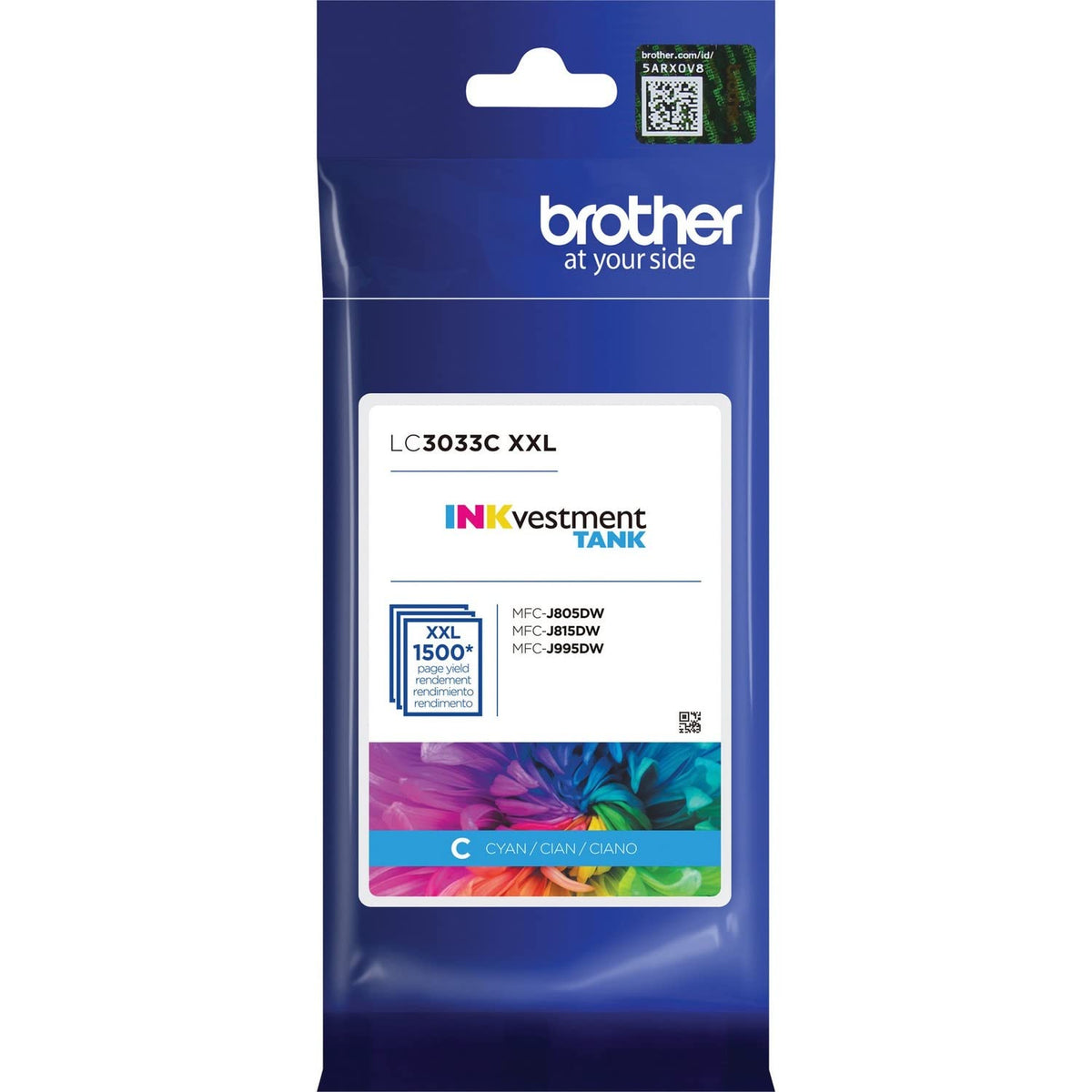 Brother Inkjet Printer Ink LC3033C, 1 Count