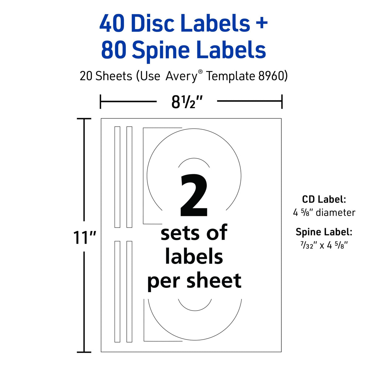 Avery Label 8960, 4 1/2" diameter, 40 Count – view 3