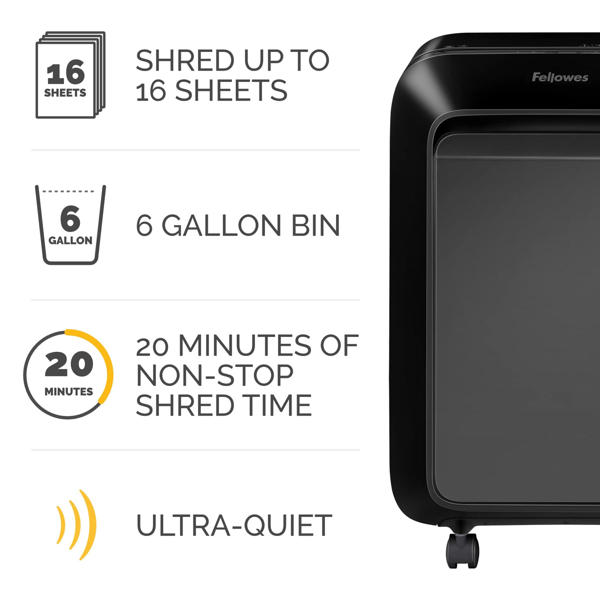 Fellowes Paper Shredder 5015201, 16 Sheet – view 6