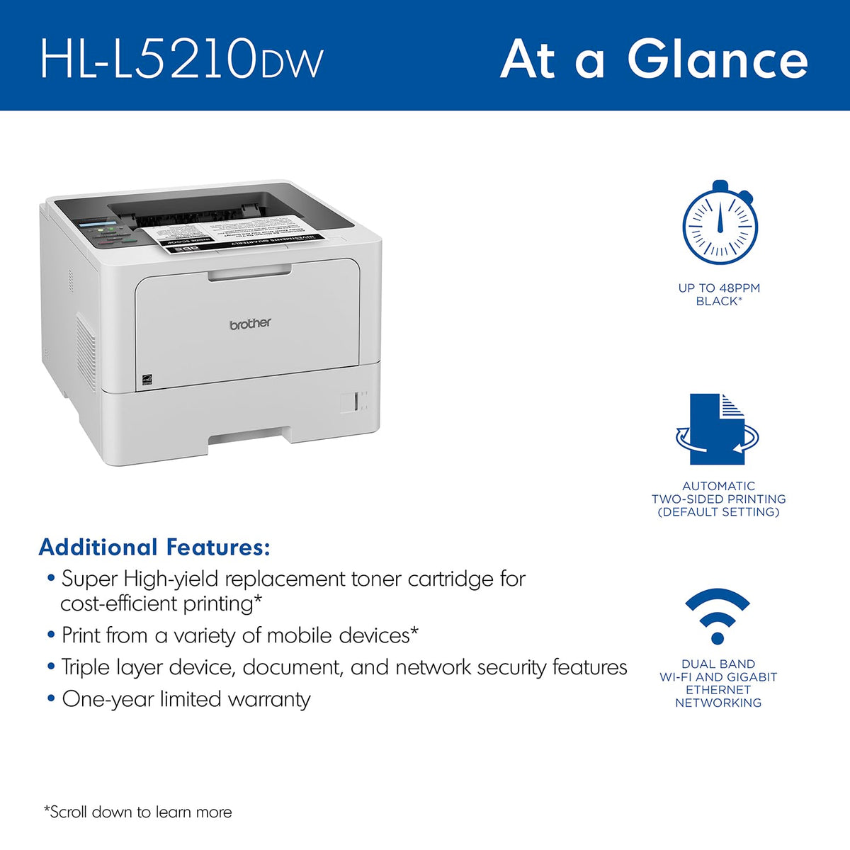 Brother Printer HLL5210DW, One Size – view 4