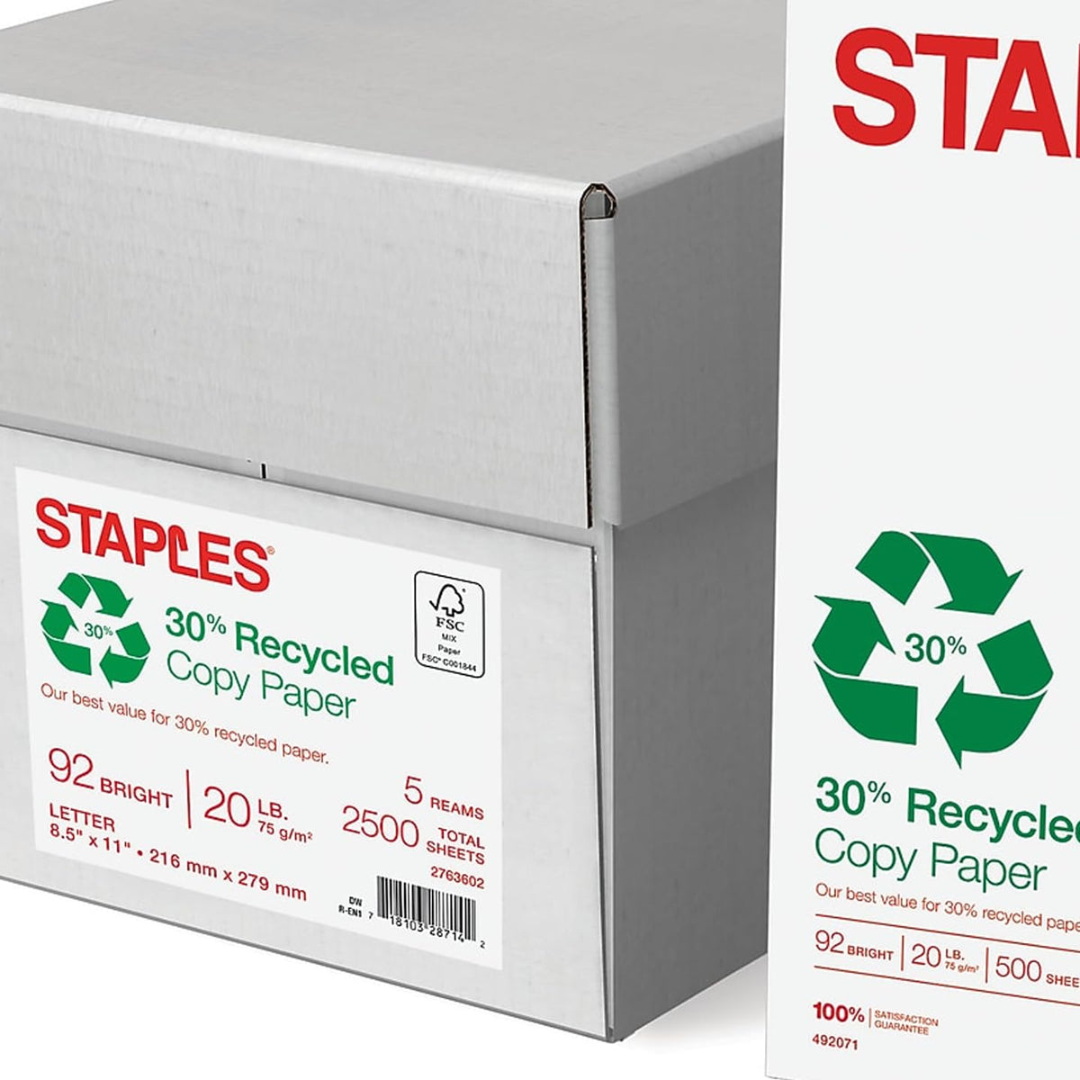 Staples Print Copy Paper 51959-US, 8.5'' x 11'', 2500 Count – view 5
