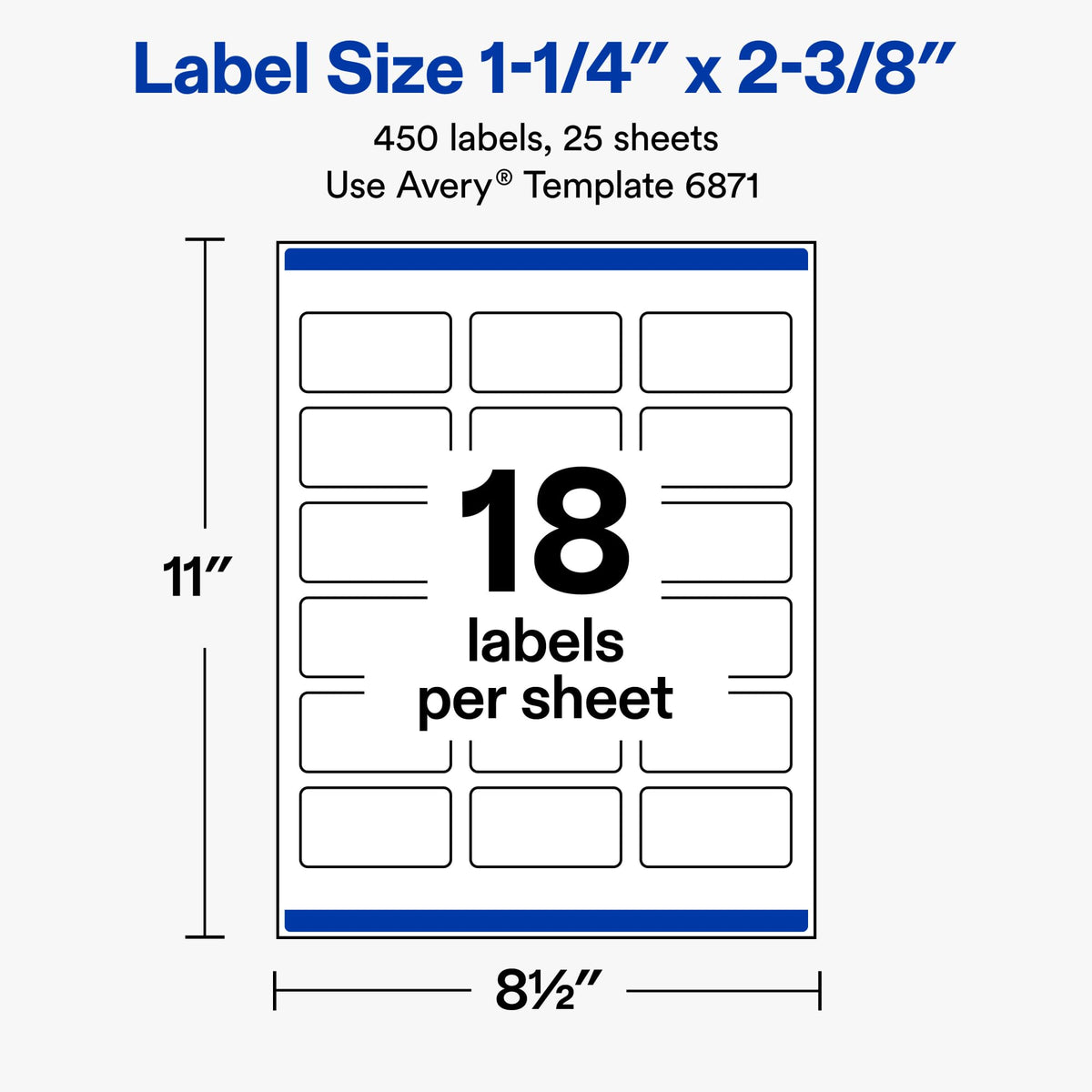 Avery Label 6871, 1-1/4 x 2-3/8, 450 Count – view 3