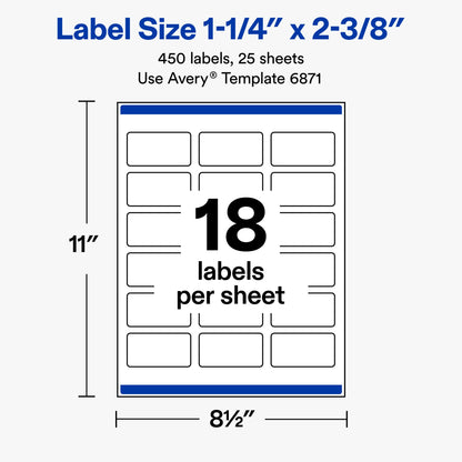 Avery Label 6871, 1-1/4 x 2-3/8, 450 Count – view 3