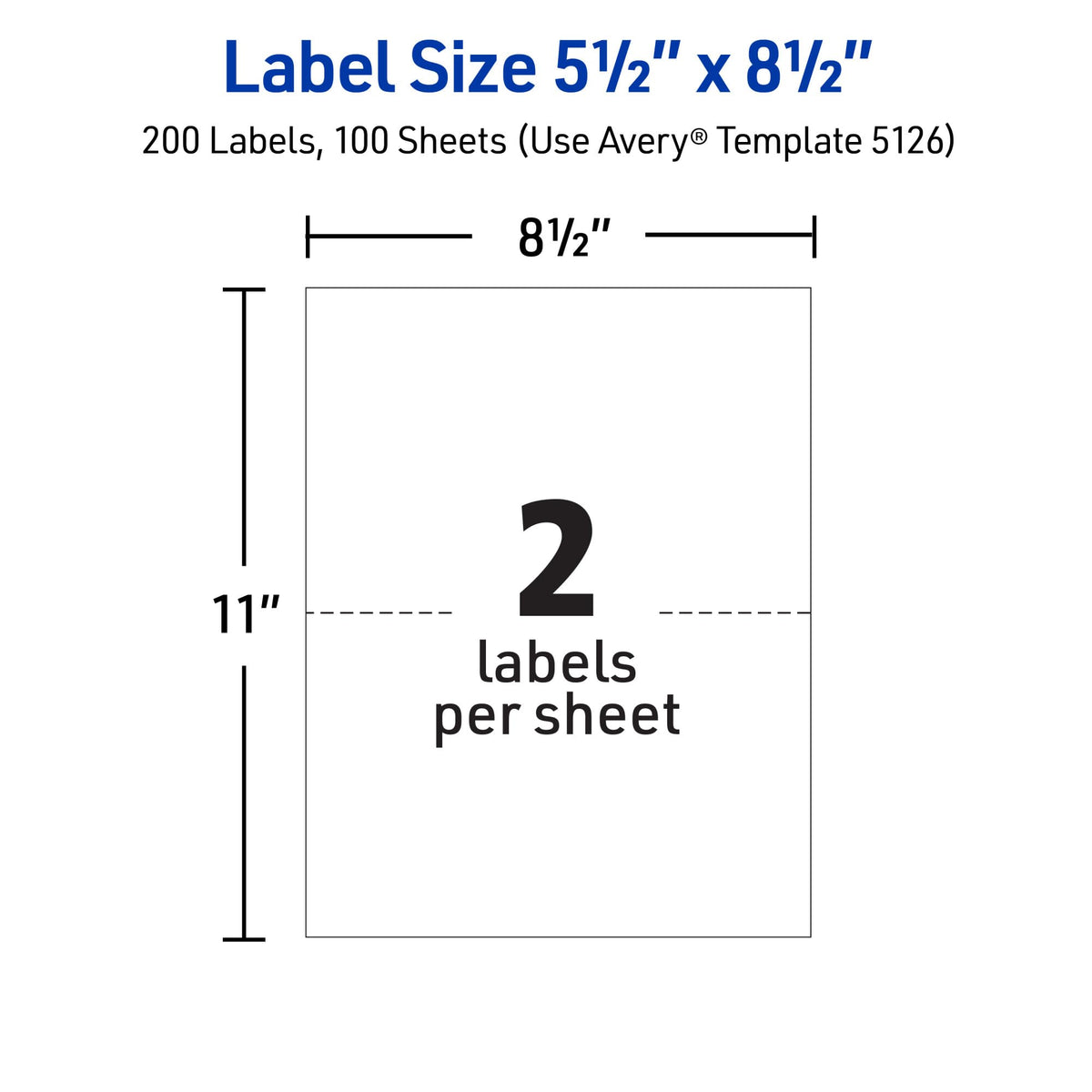 Avery Label 5126, 5.5 in. x 8.5 in., 200 Count – view 5