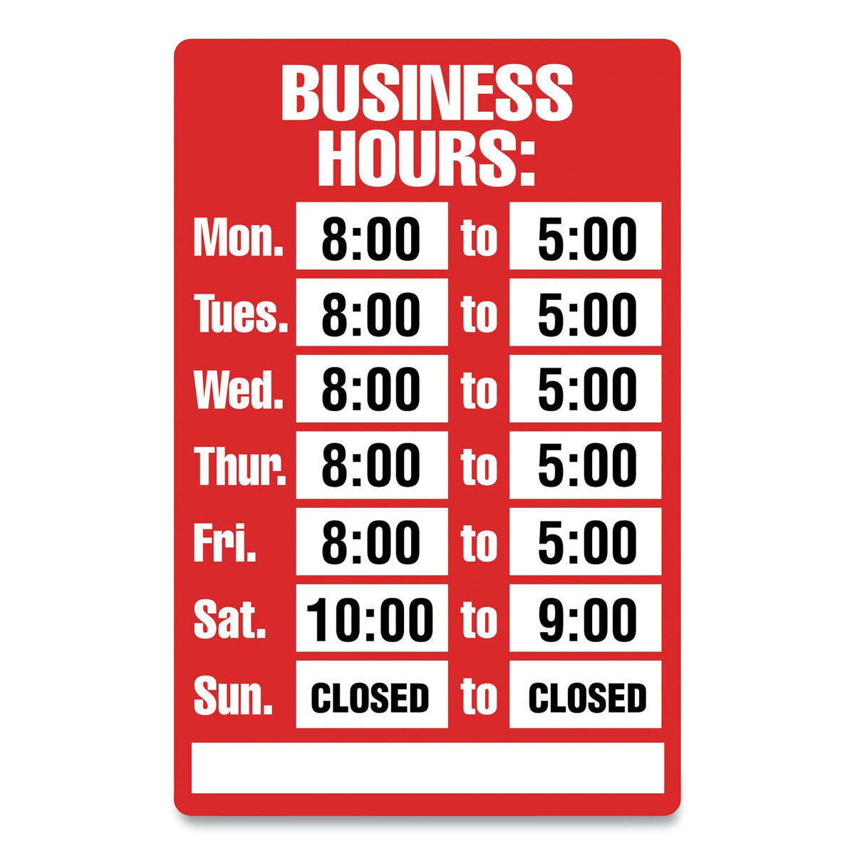 Cosco Signage CSC098071, 8"W x 12"H