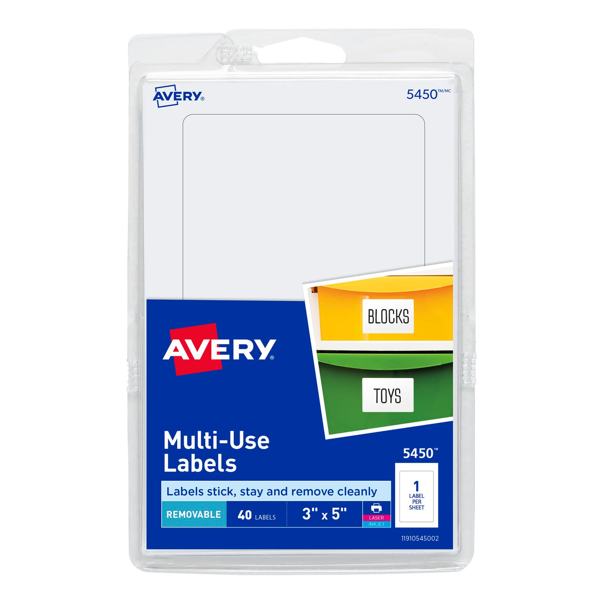 Avery Label 5450, 5" x 3", 40 Count