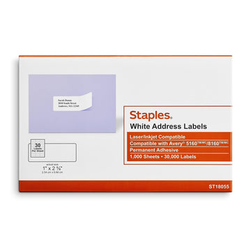 Staples Label ST18055-CCVS, 1*2.375 in, 60000 Count