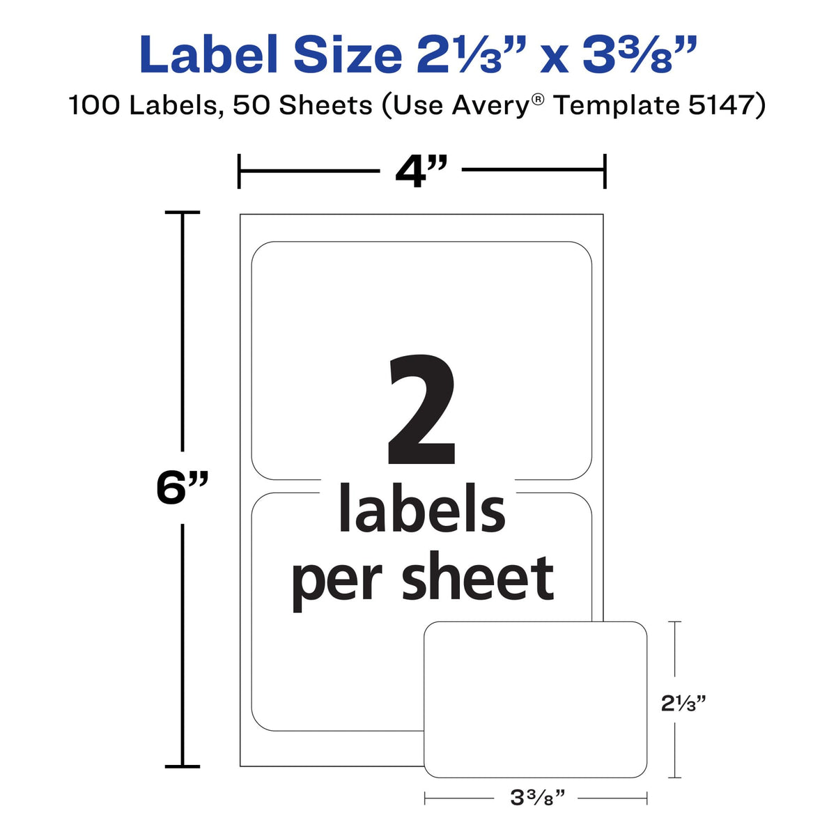 Avery Label 5147, 2-1/3 in. x 3-3/8 in. – view 3