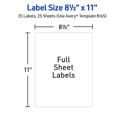 Avery Label 8165, 8 1/2" x 11", 25 Count – view 6