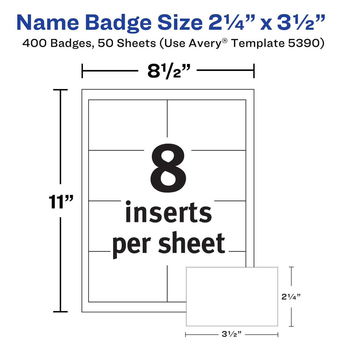 Avery Label 5390, 3-1/2 in. X 2-1/4 in., 400 Count – view 5