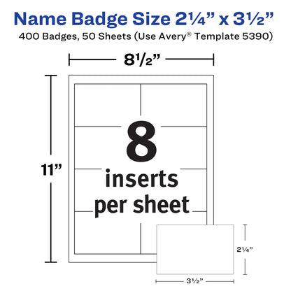 Avery Label 5390, 3-1/2 in. X 2-1/4 in., 400 Count – view 5