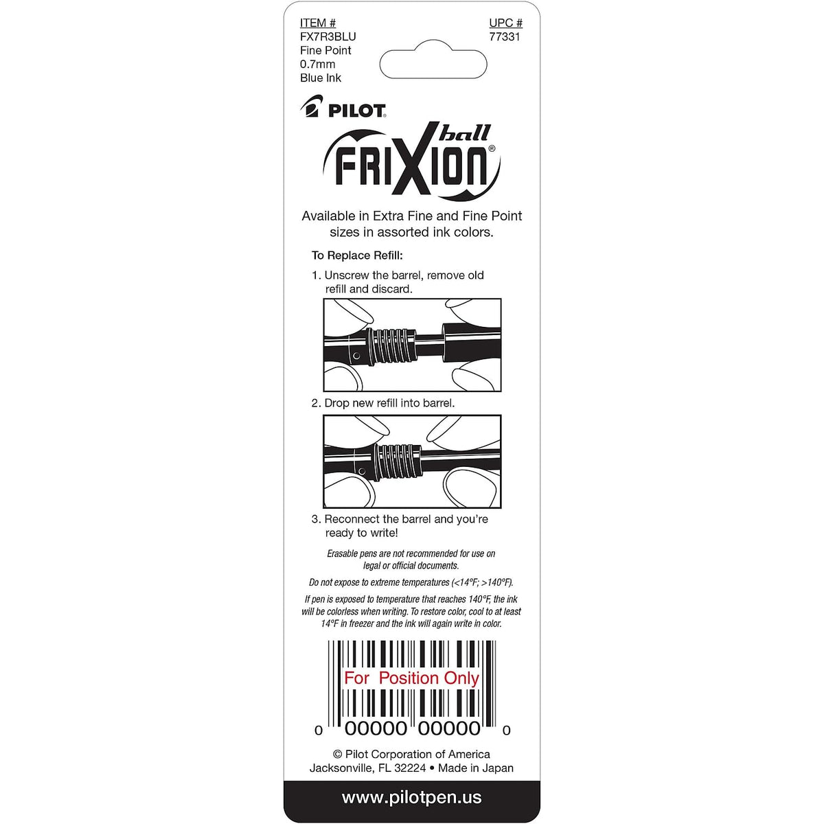 PILOT Pen Marker Ink Cartridge Refill 77331, 3 Count – view 4