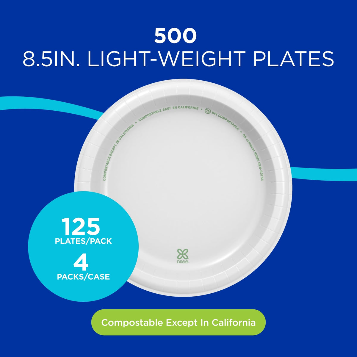 Georgia-Pacific Dishware Plate DBP09W, 8.5 in, 500 Count – view 2