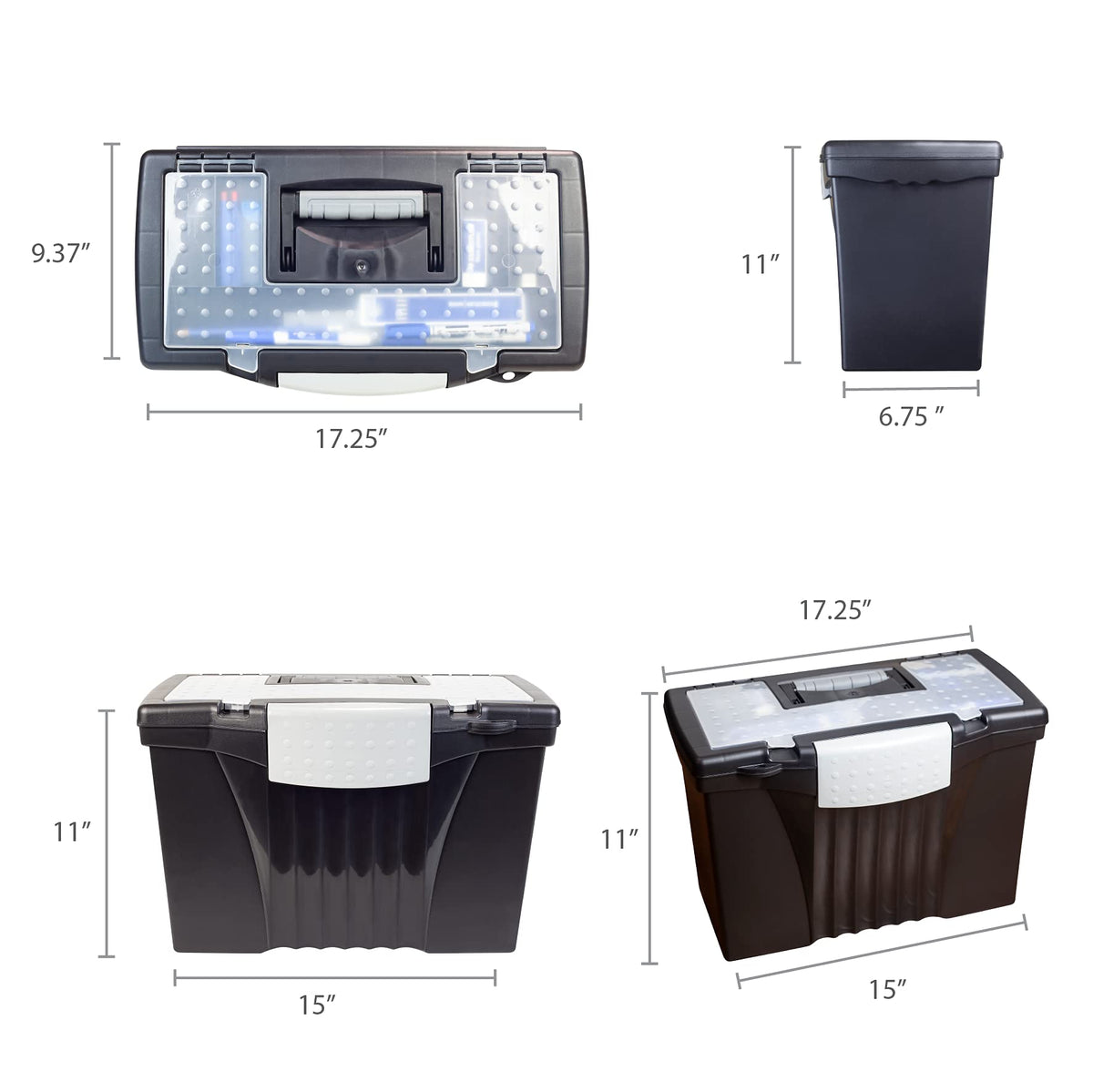 Storex Storage Box 61510U01C, 14.5 x 10.5 x 12 in – view 3